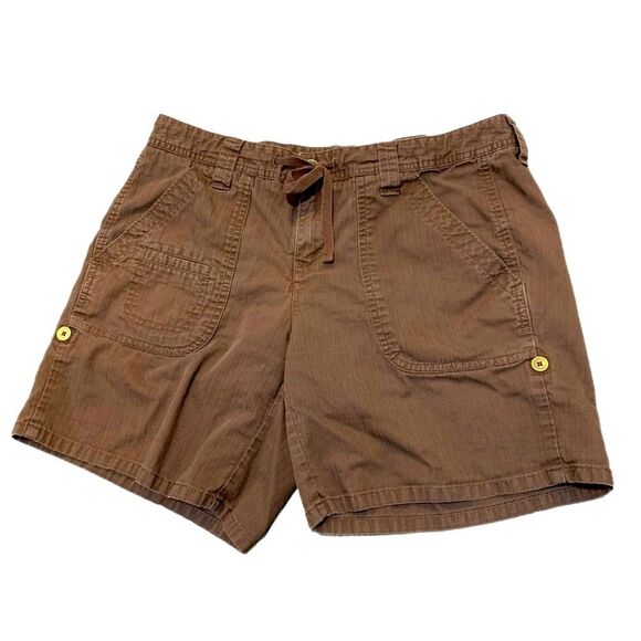TOMMY HILFIGER Shorts Women’s 10 Brown Short Tie Waist Pockets. - Picture 1 of 9